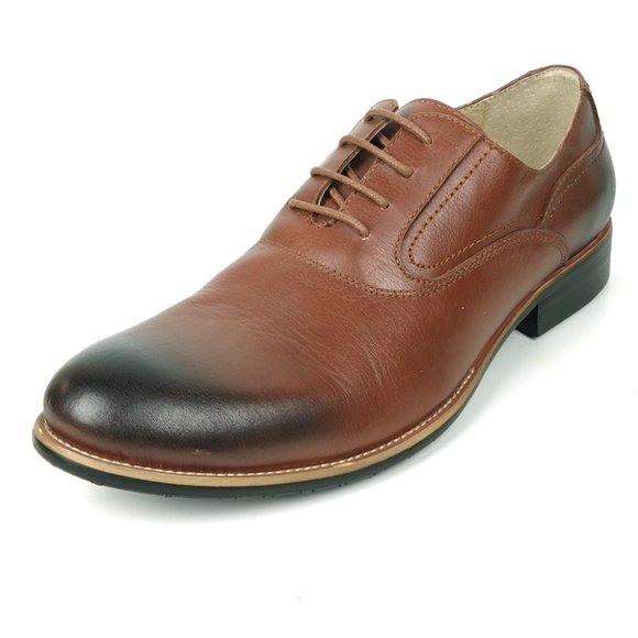 Encore by Fiesso FI-9053 Brown Leather lace up Shoes - Picture 1 of 8